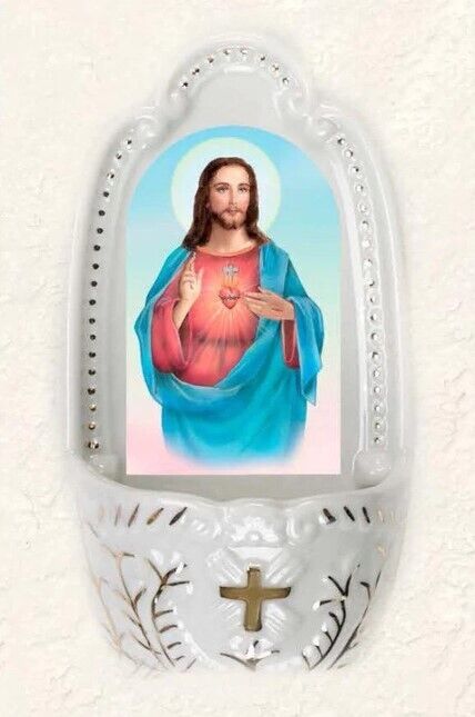 Sacred Heart Water Font with Two Free Prayer Cards