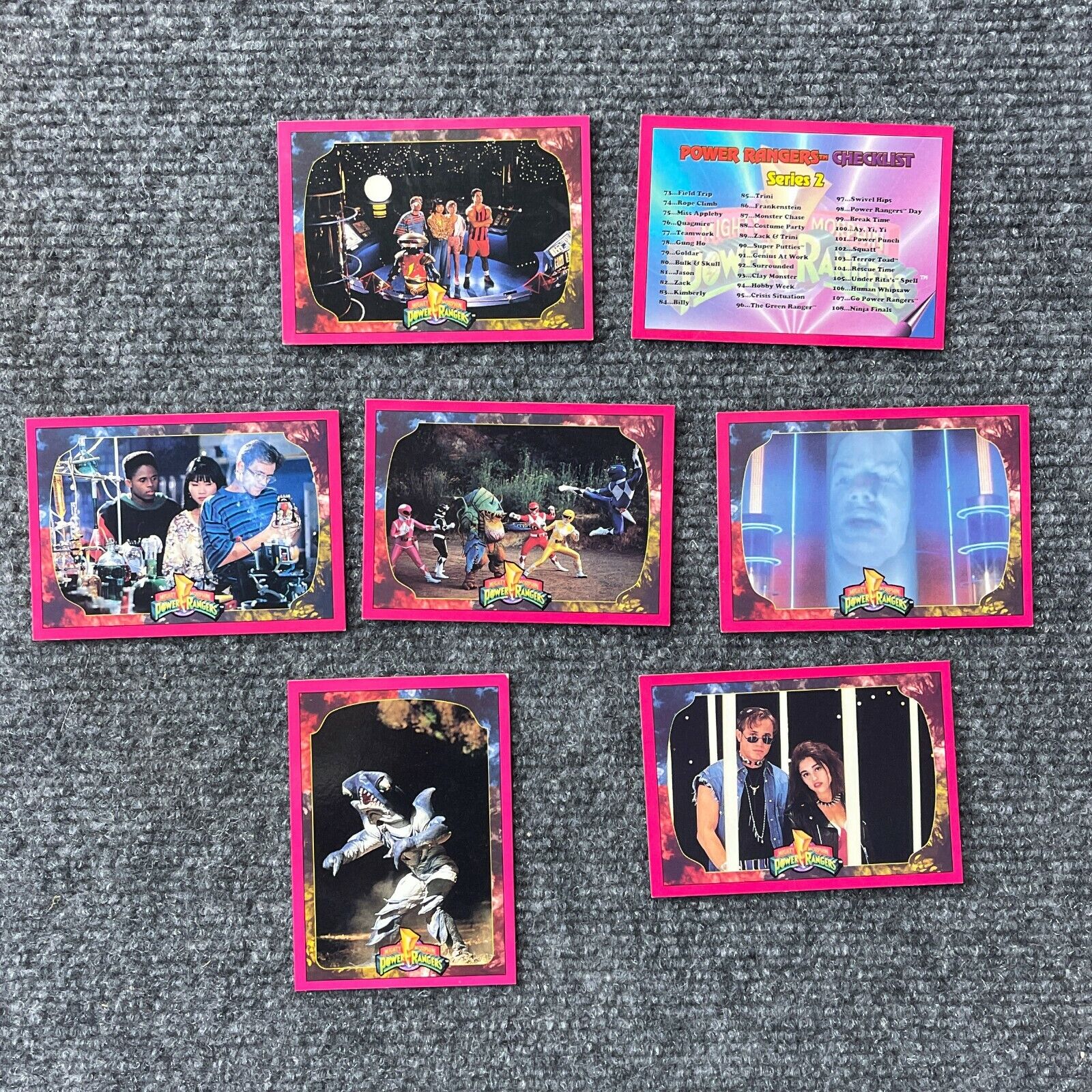 Vintage Mighty Morphin Power Rangers Trading Cards Lot of 7 1994 Saban