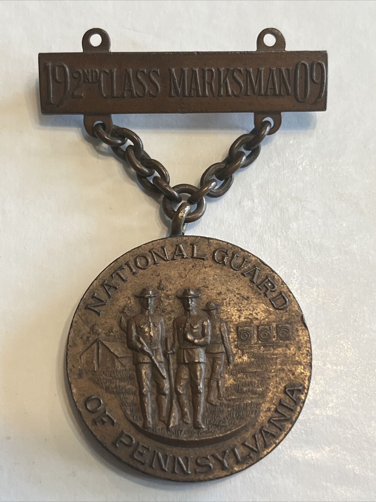 1909 Pennsylvania National Guard 2nd Class Marksman Medal Antique U.S. Pre War