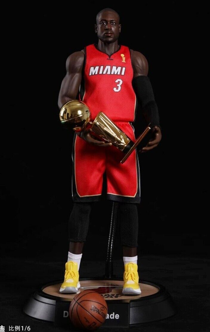 New 1 6 Dwyane Wade Action Figure Miami Heat NBA Red Uniform ENTER ETC. WANS