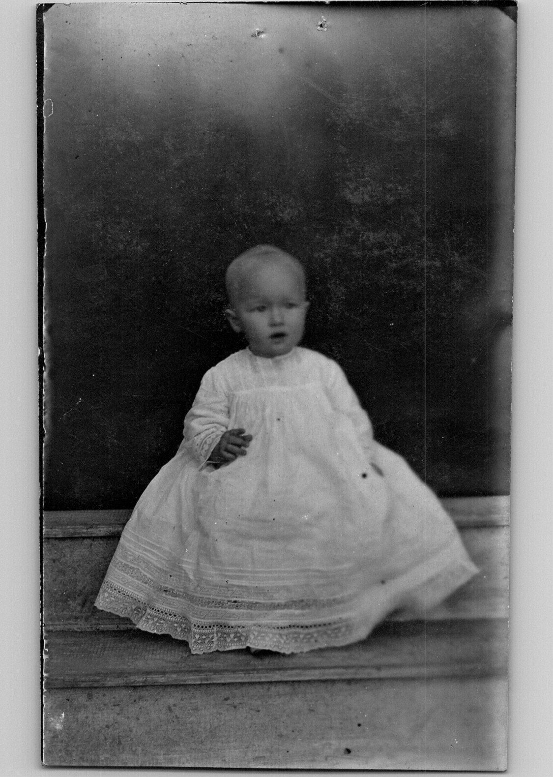 C1910-30 RPPC Postcard Studio Baby Picture No Identification
