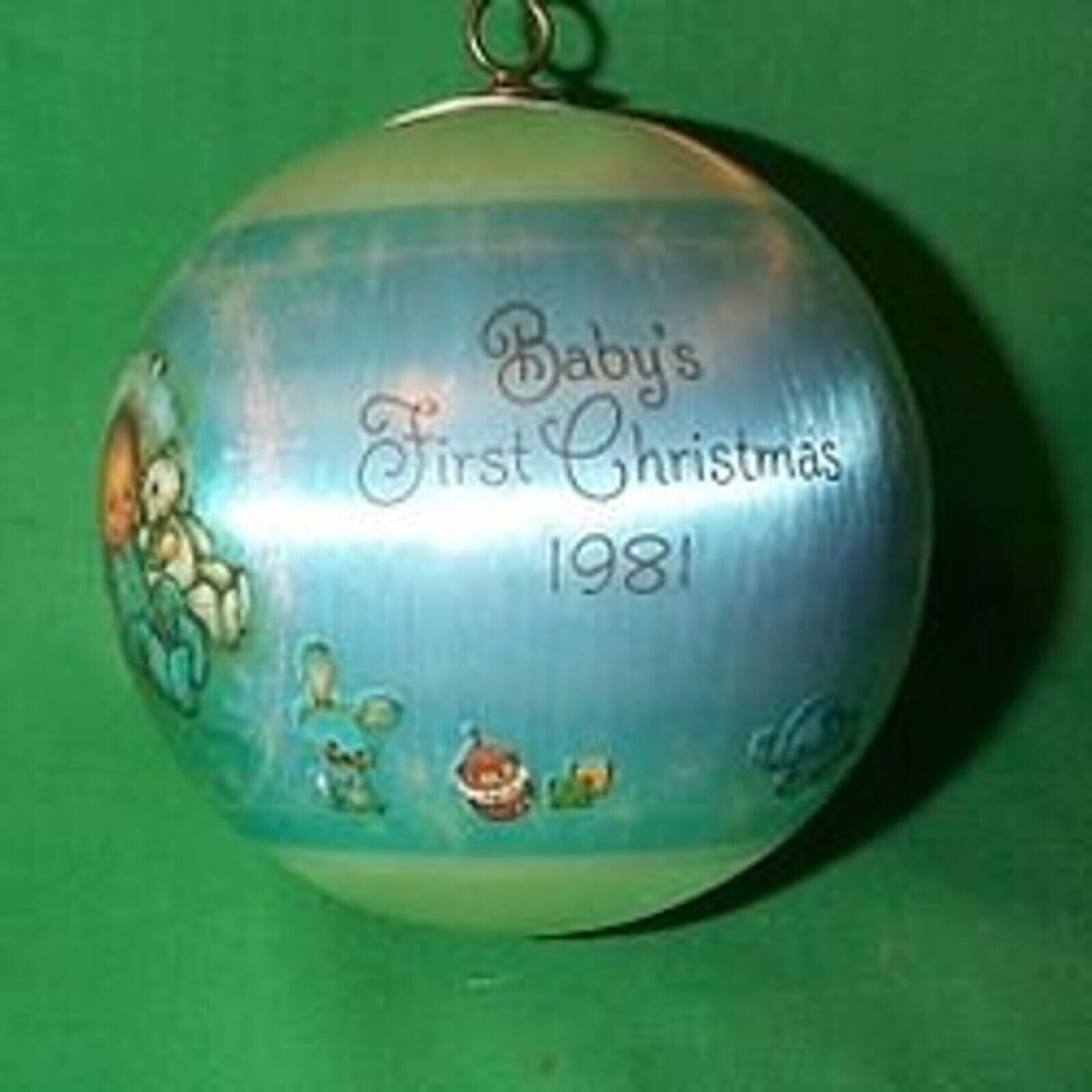 \'Baby Boy - Satin\' \'Baby\'s 1st Christmas\' Series Hallmark 1981 Ornament