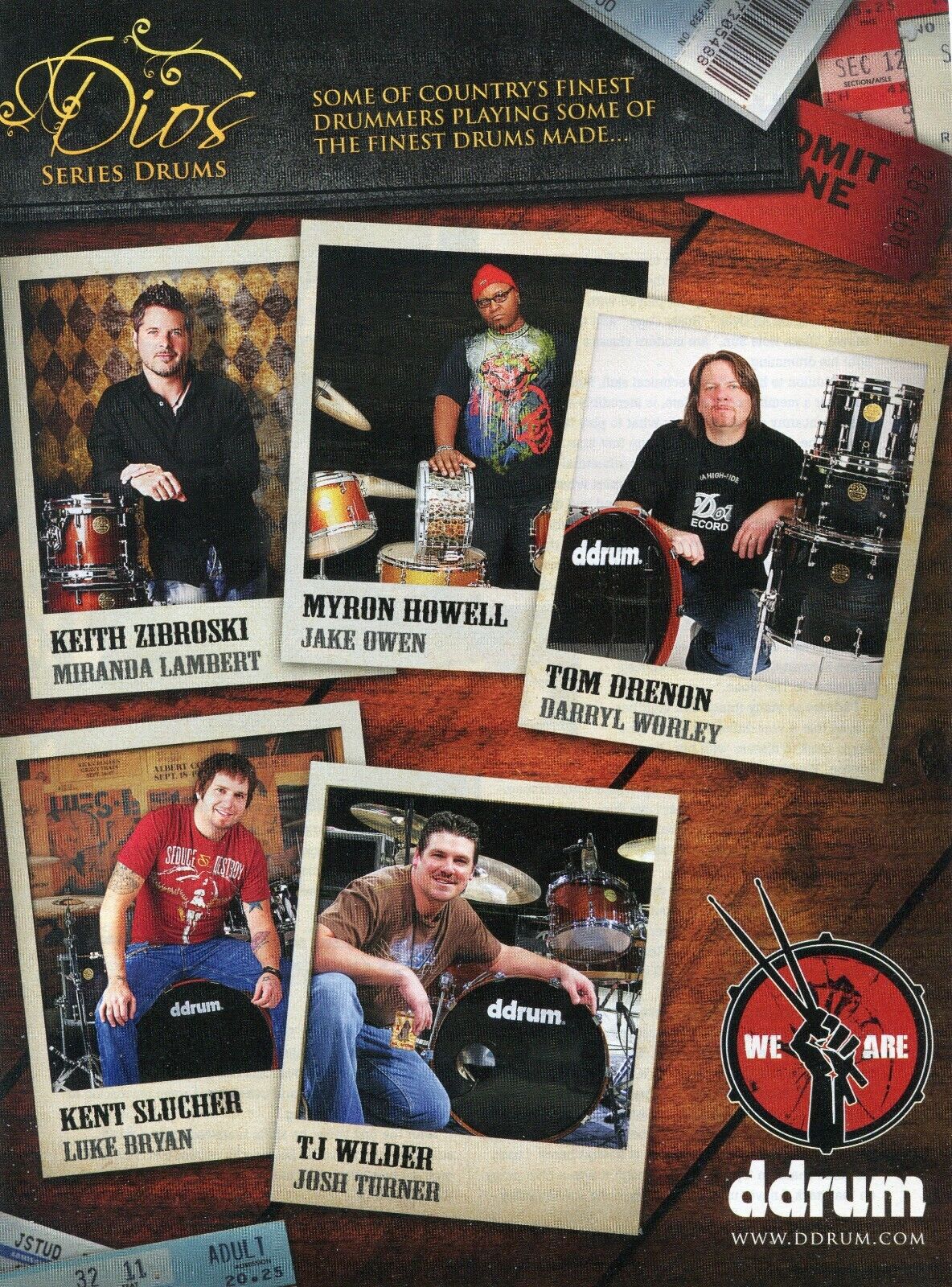 2009 Print Ad of ddrum Dios Series Drums w Kent Slucher TJ Wilder Keith Zibroski