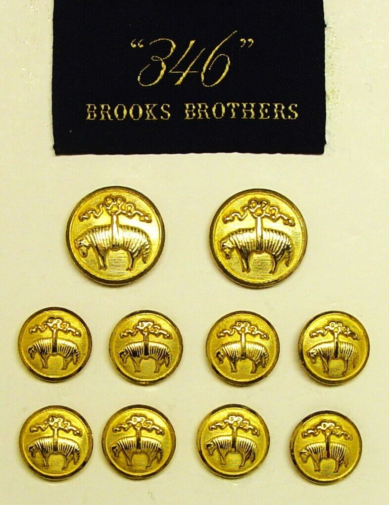 BROOKS BROTHERS REPLACEMENT BUTTONS 10 pieces by WATERBURY GOOD USED CONDITION.