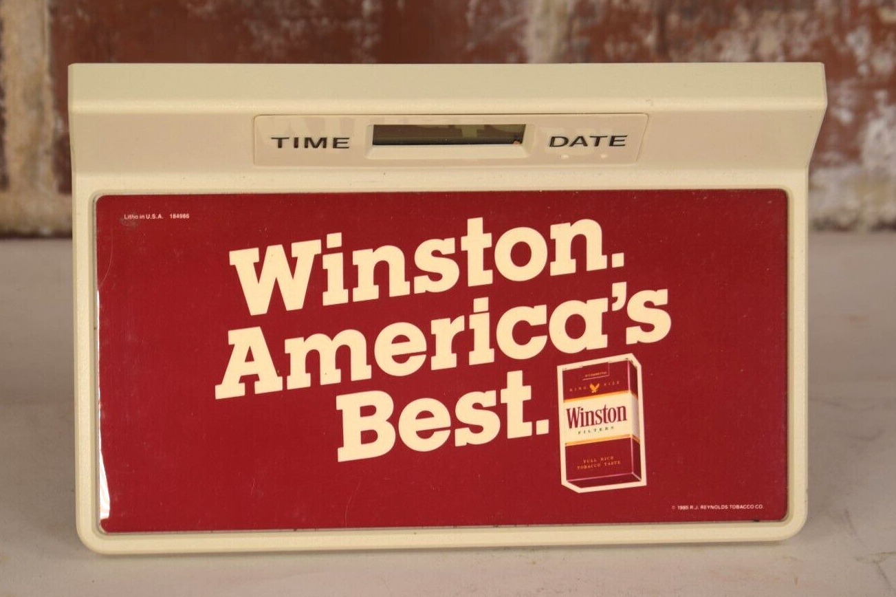 Vintage 1985 Winston Cigarette Checkwriter LCD Clock Calendar Unit NOS