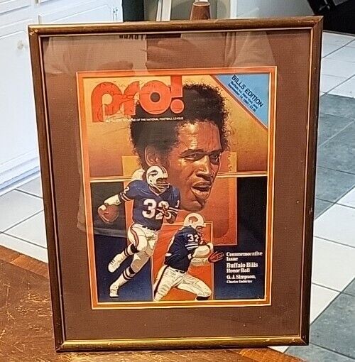 pro NFL Magazine Sept 14, 1980 BILLS EDITION Autographed By OJ Simpson Framed