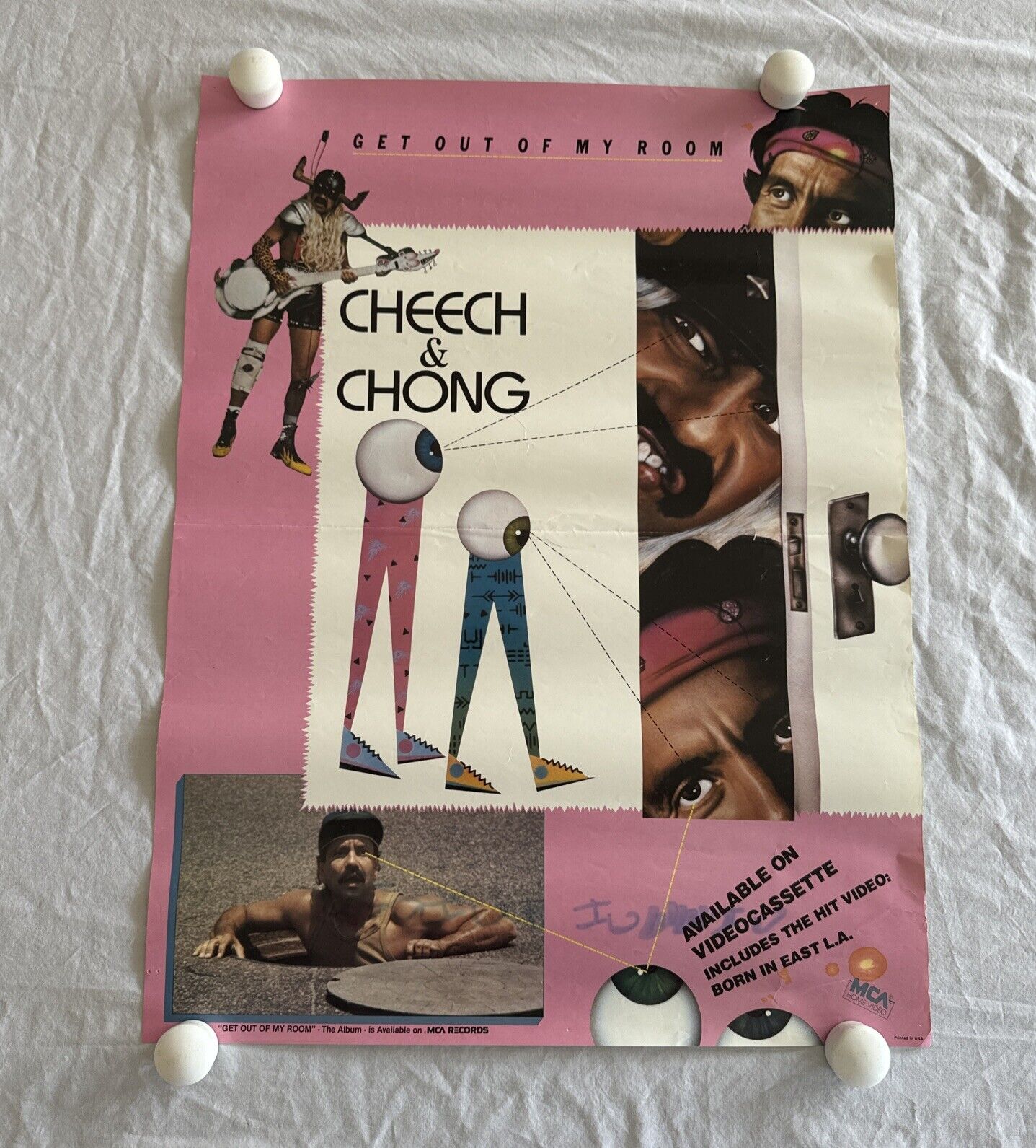 CHEECH & CHONG GET OUT MY ROOM Video Store Promo 16.5x22 POSTER 1985 Rolled RARE