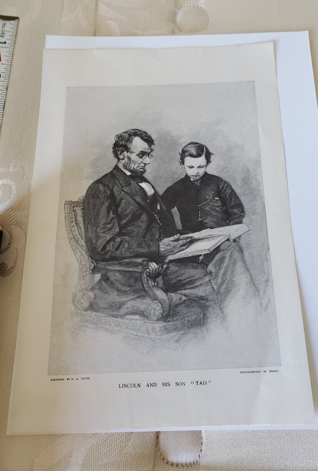PHOTO: PRESIDENT LINCOLN AND SON TAD: 1864: APPEARED CENTURY MAGAZINE: G-