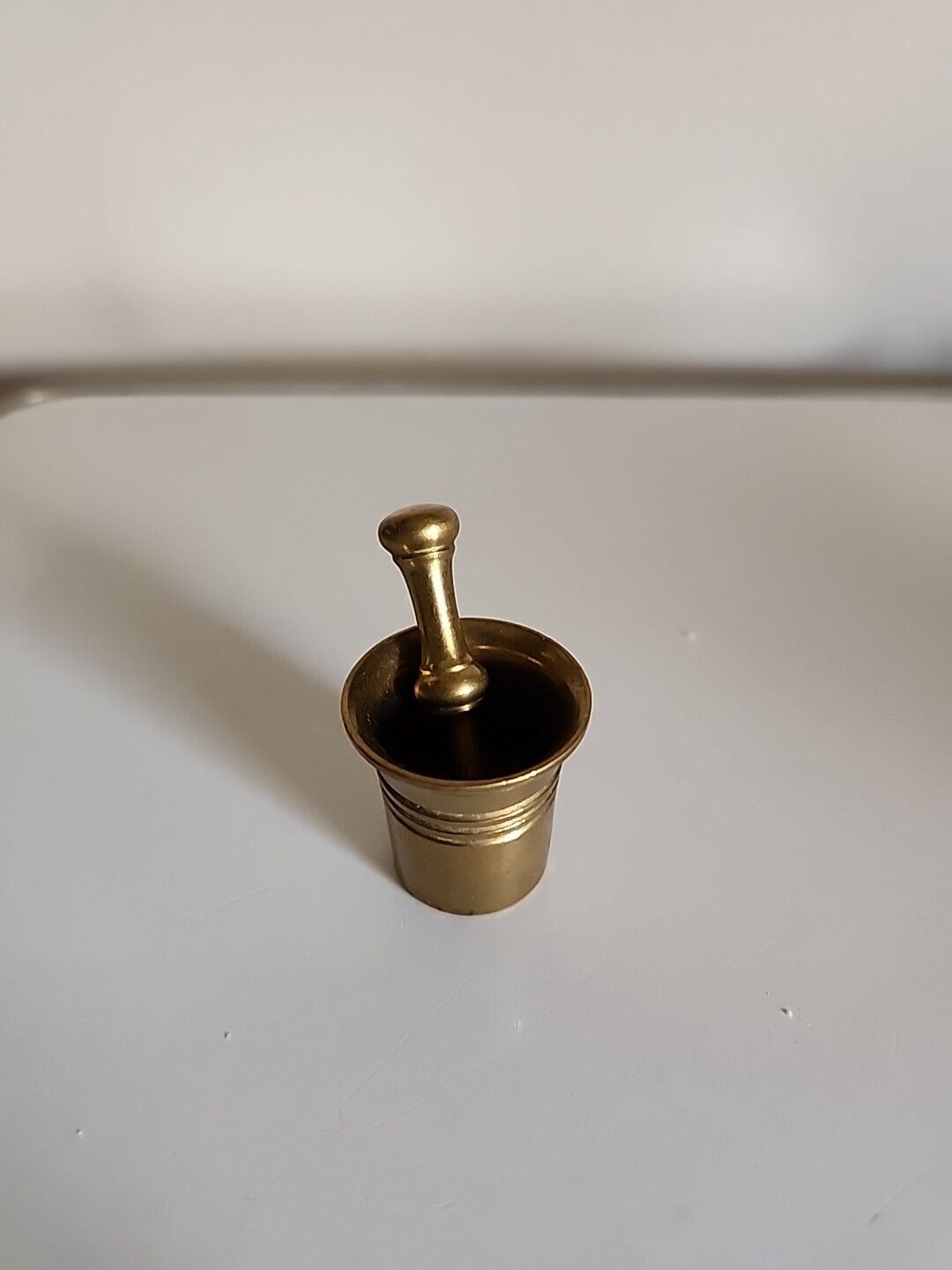 Vintage Solid Brass Apothecary Small Mini Mortar & Pestle Herbs Medicine