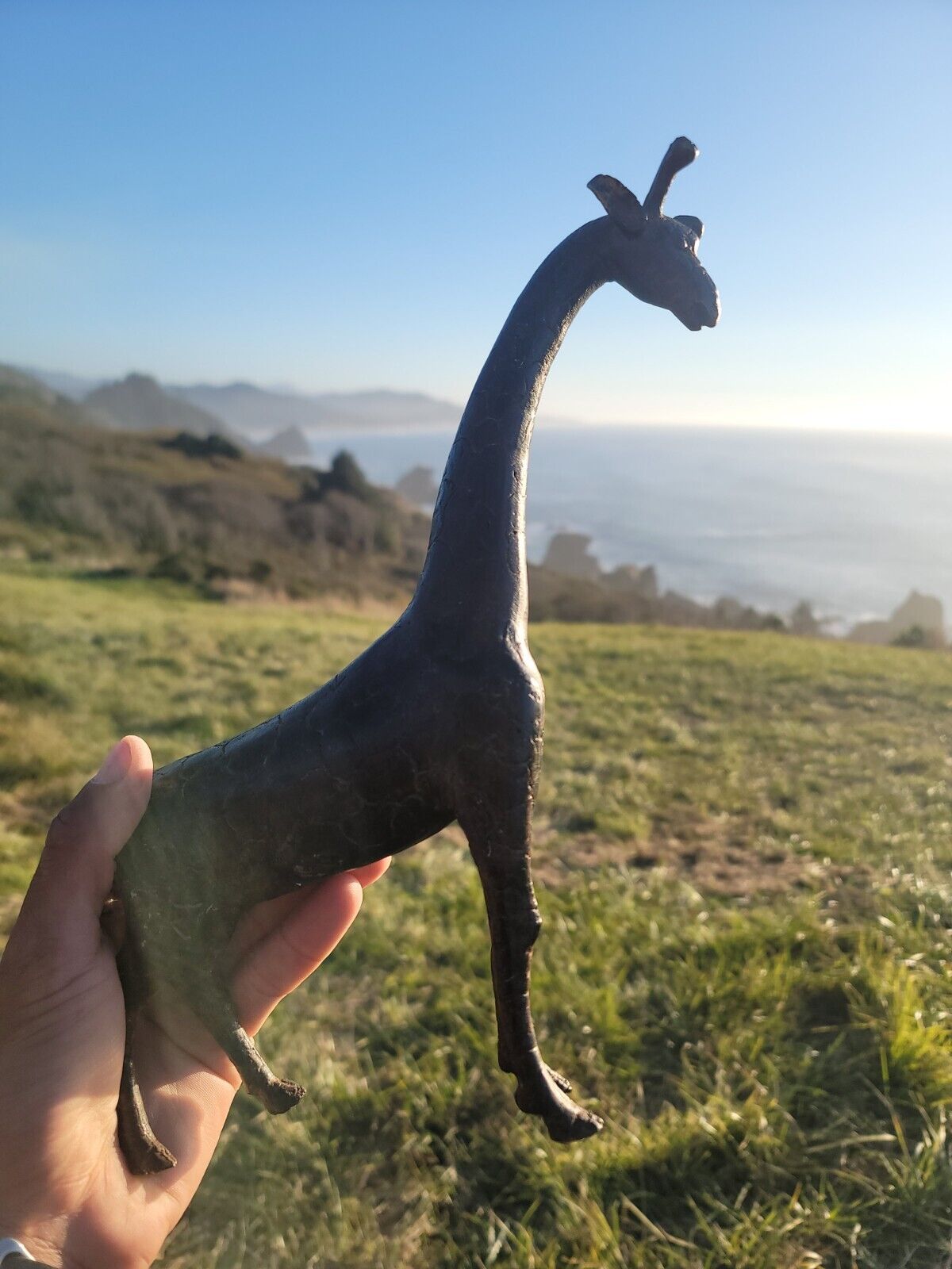 Old Brass Giraffe☆ Neat Metal Animal Figurine 2pounds +