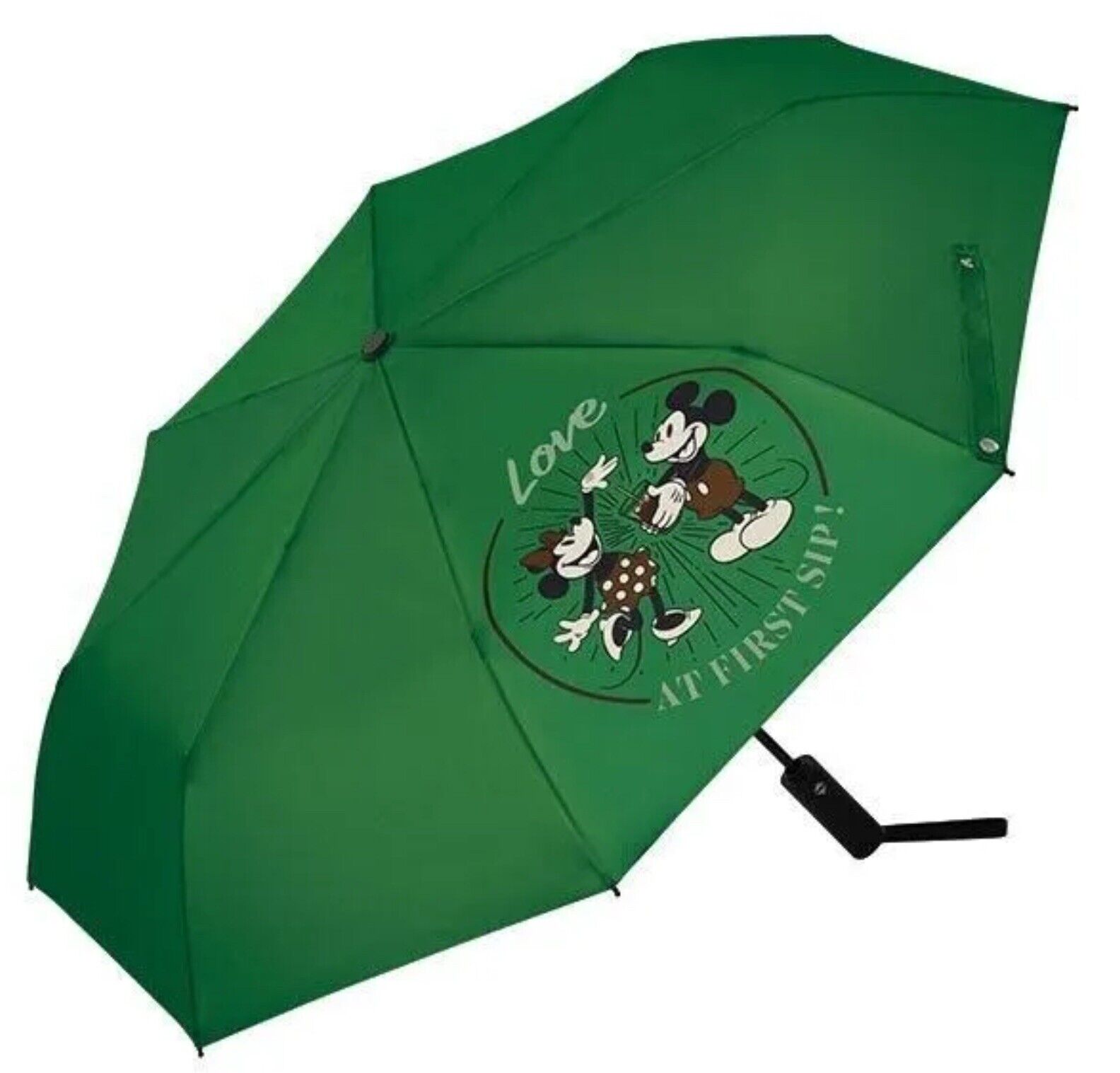 Starbucks Disney Asia Exclusive Mickey & Minnie Love At First Sip Umbrella Green