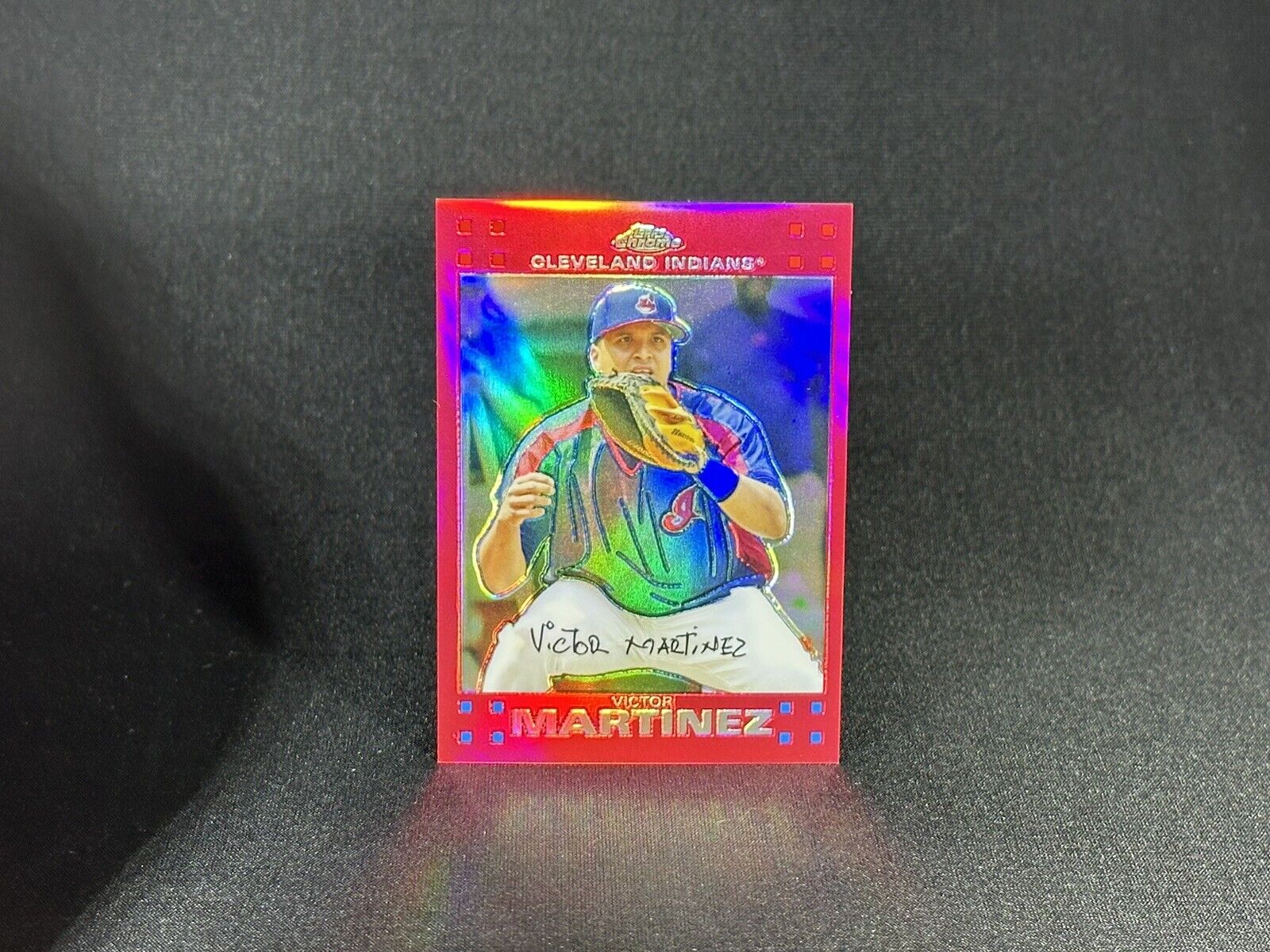 Victor Martinez 2007 Topps Chrome RED Refractor /99 #177