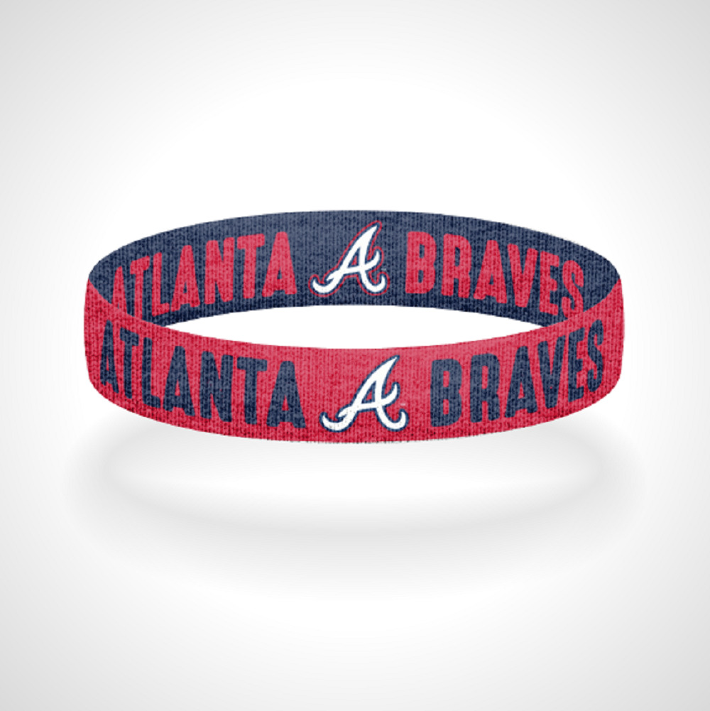 Reversible Atlanta Braves Bracelet Wristband Chop On Baseball
