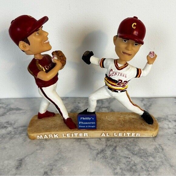 Mark &  Al Leiter baseball bobble head figurines NTS 6x5in Phillys famous