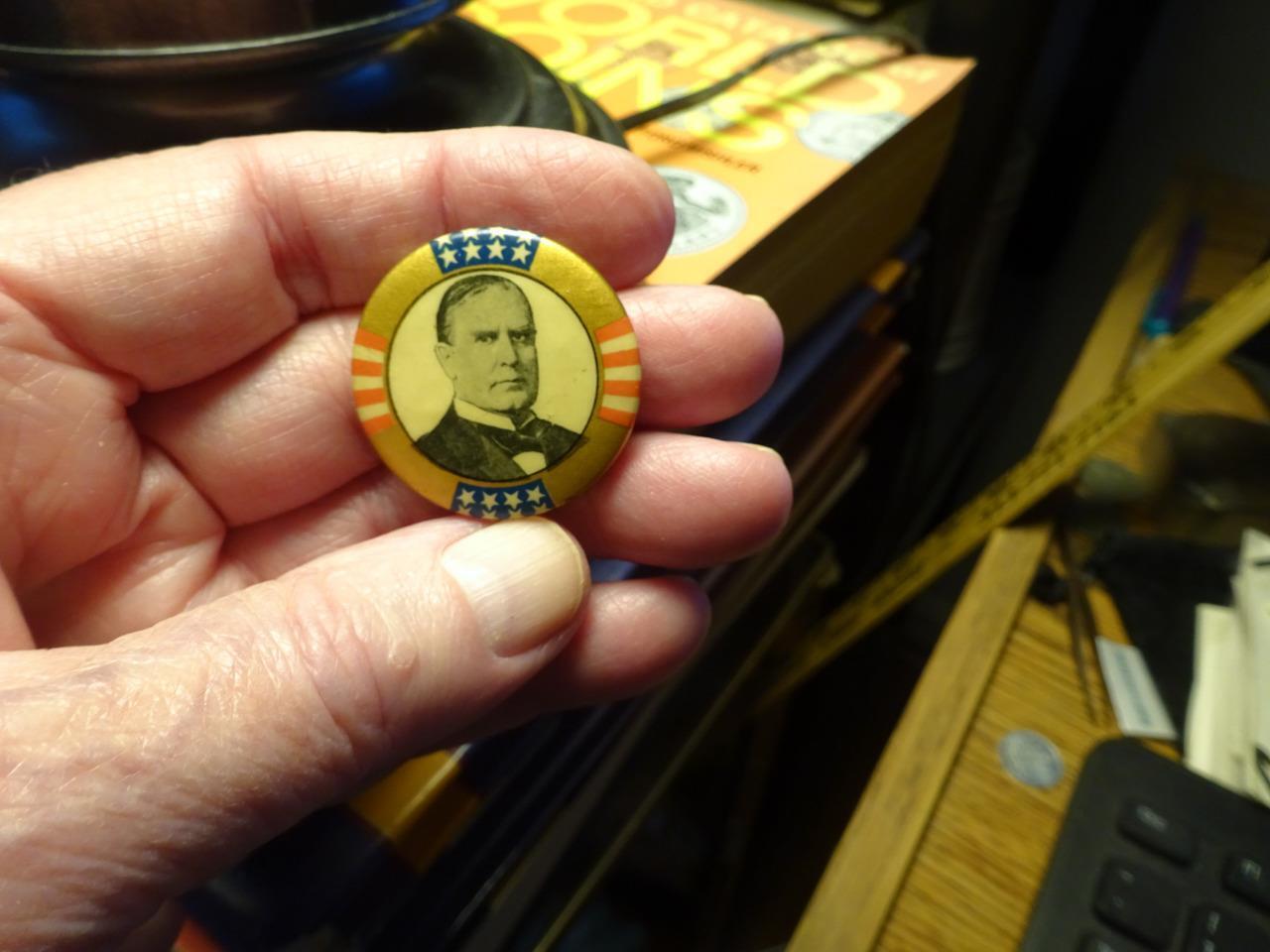 1896 President McKinley Campaign Pinback Button 1 & 1/4\