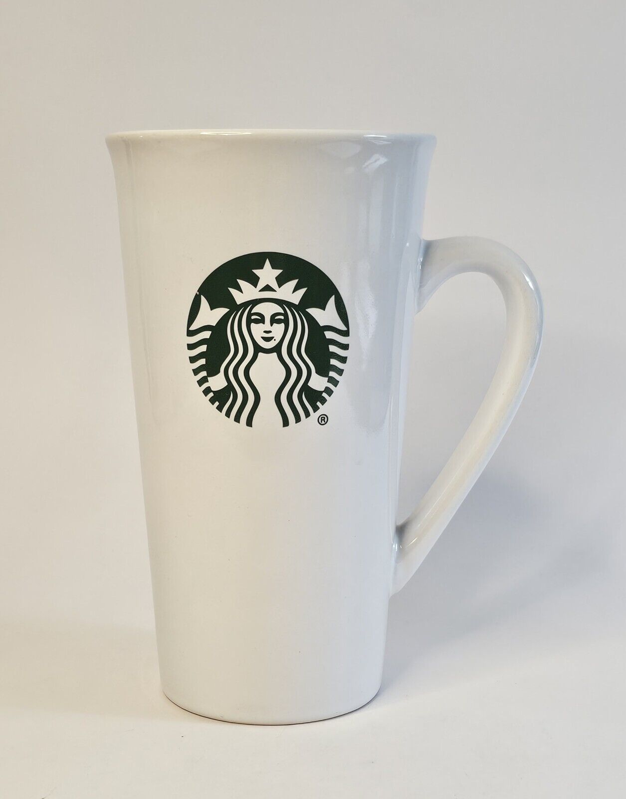 Starbucks Ceramic Travel Mug Handle 2016 Green Siren Mermaid Logo 14.3oz