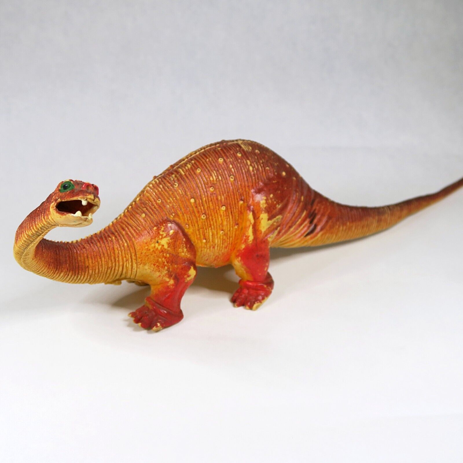 Brontosaurus Dinosaur Figure Vintage Hong Kong Vinyl Prehistoric Animal Toy