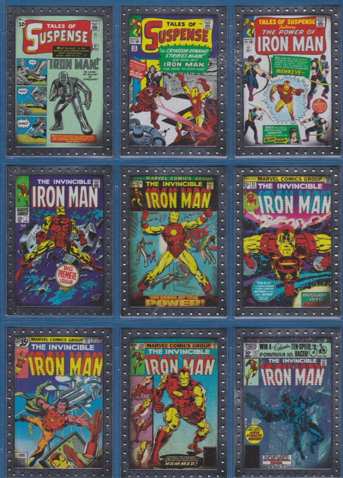 Complete Sub-Set 2010 Upper Deck IRON MAN 2 Embossed Classic Covers Cards CC1-9 