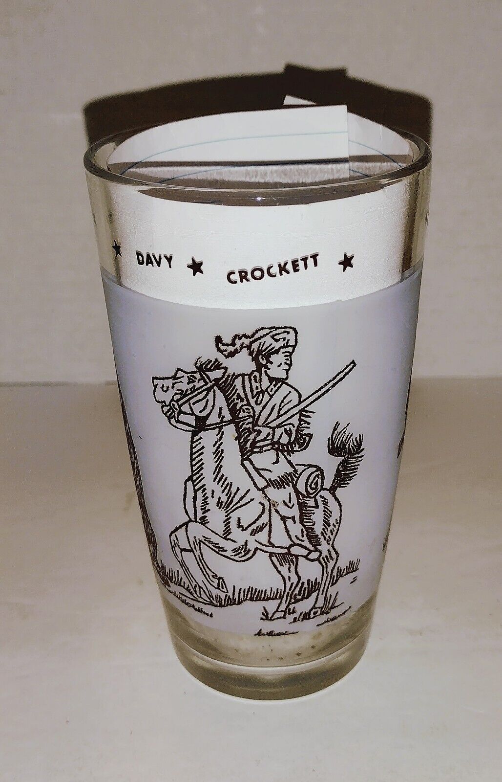 Vintage Davy Crockett Glass Frosted 1955