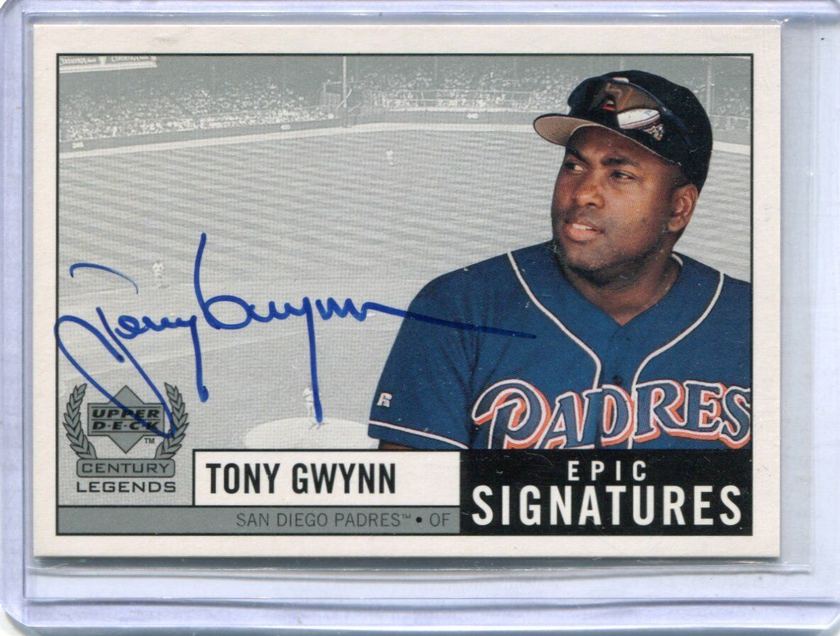 1999 Upper Deck Legends - TONY GWYNN - Autograph - SAN DIEGO PADRES
