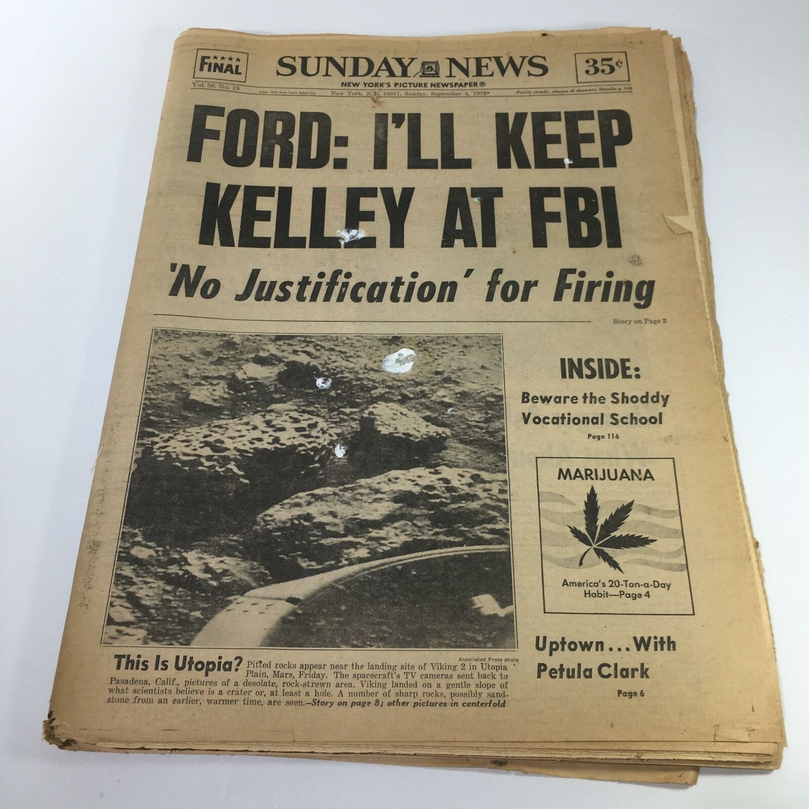 NY Daily News: 9/5/1976 Ford I'll Keep Kelly At FBI, No Justification For Firing