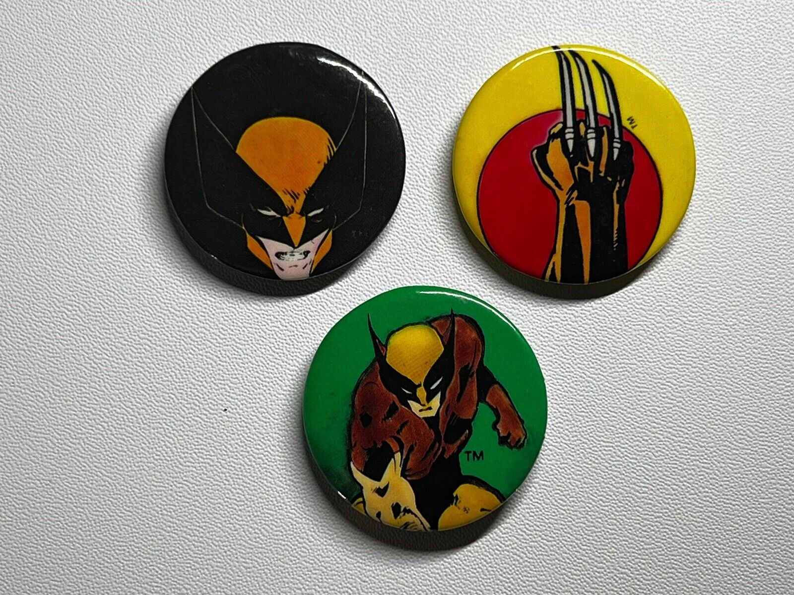 Vintage 1985-87 WOLVERINE (3) Pinback Buttons | Marvel | X-Men