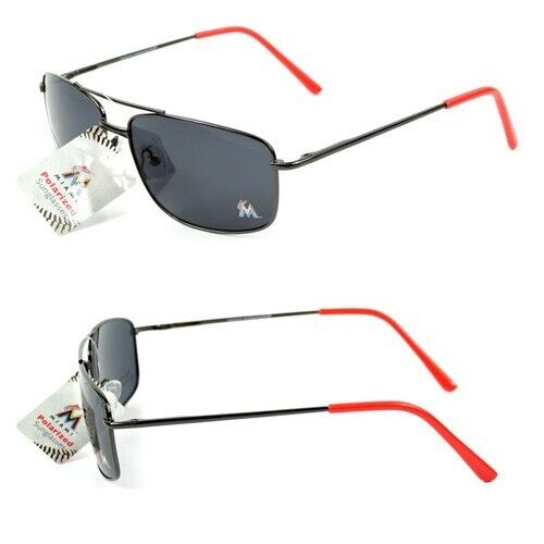 MLB Miami Marlins Baseball Official Merch Gunmetal Style Polarized Sunglasses
