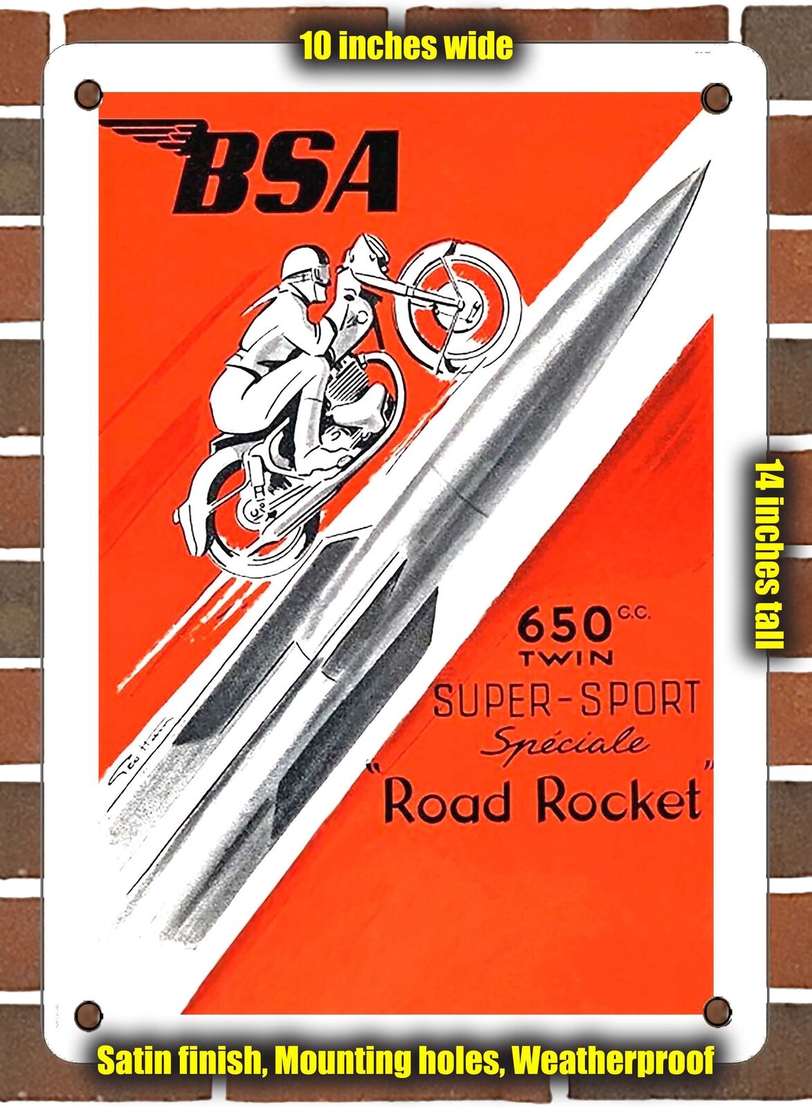 METAL SIGN - 1957 BSA 650 Cc Twin Super Sport Speciale Road Rocket - 10x14\
