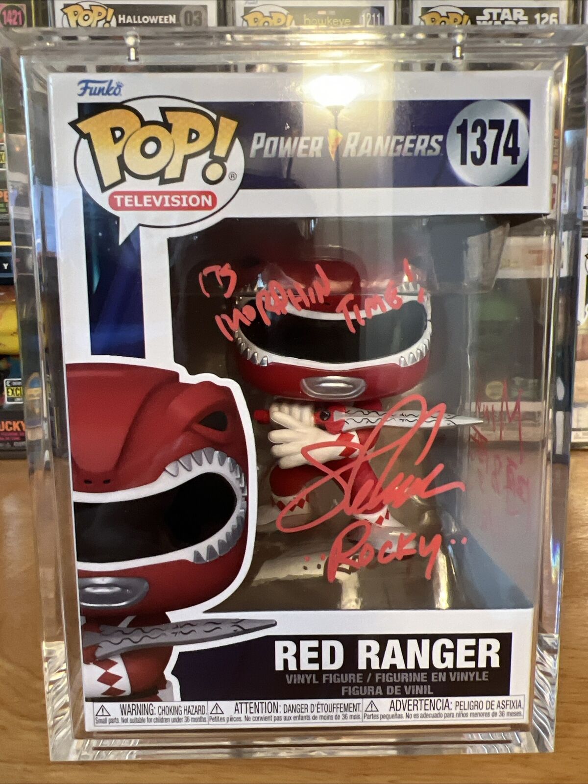 Funko POP Dbl Sign Grail # 1 of 2  JSA Cert Power Rangers 30th Anniv Red Ranger