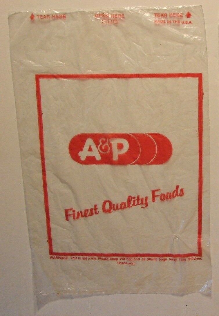 Vintage A&P Super Market Produce Plastic Bags Lot of 10 Vintage 