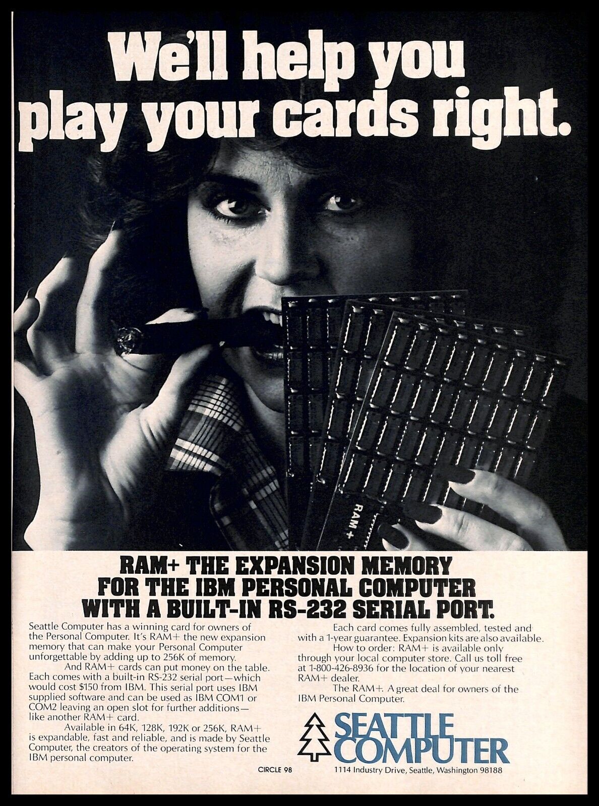 1982 Seattle Computer RAM+ Cards PRINT AD Retro Computers PC Hardware