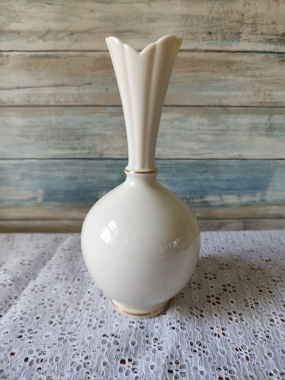 Vintage Lenox Bud Vase Ivory 8\