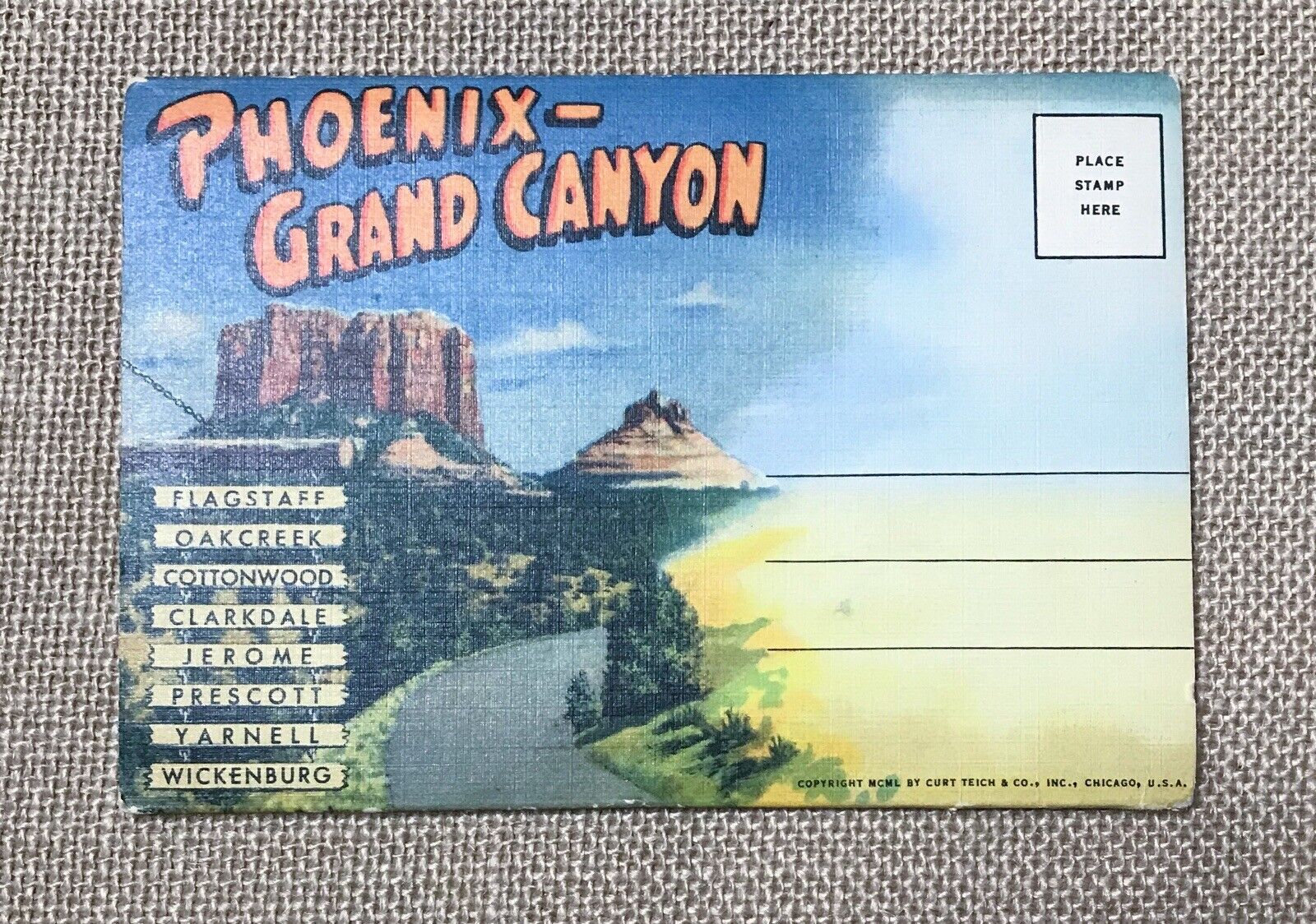 Ephemera Vintage Foldout Accordion Postcard Picture Booklet Phoenix Grand Canyon