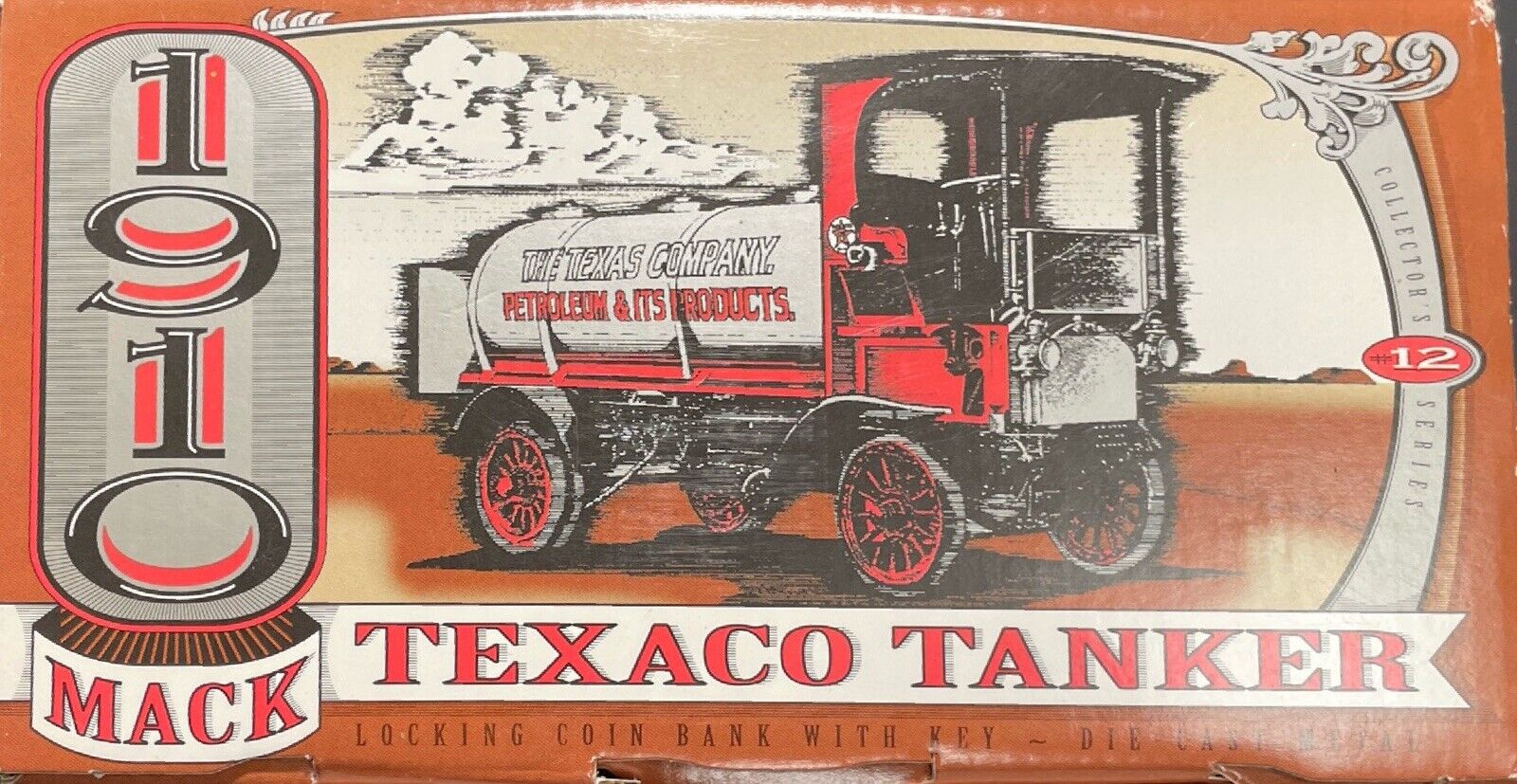 1995 Ertl Collectibles Texaco 1910 Mack Tanker Die Cast Truck Bank.  NEW IN BOX