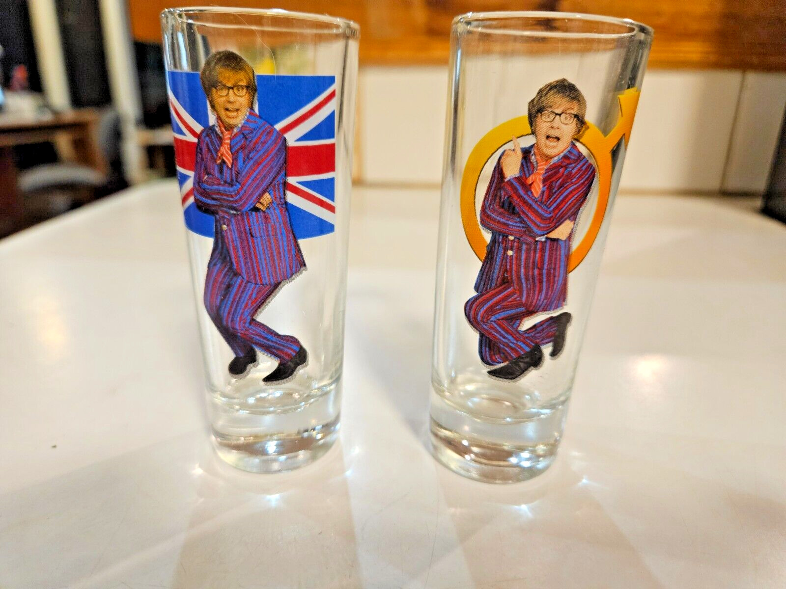 Set of 2 Groovy Austin Powers Male Symbol Shooter Shot Glass Mike Myers