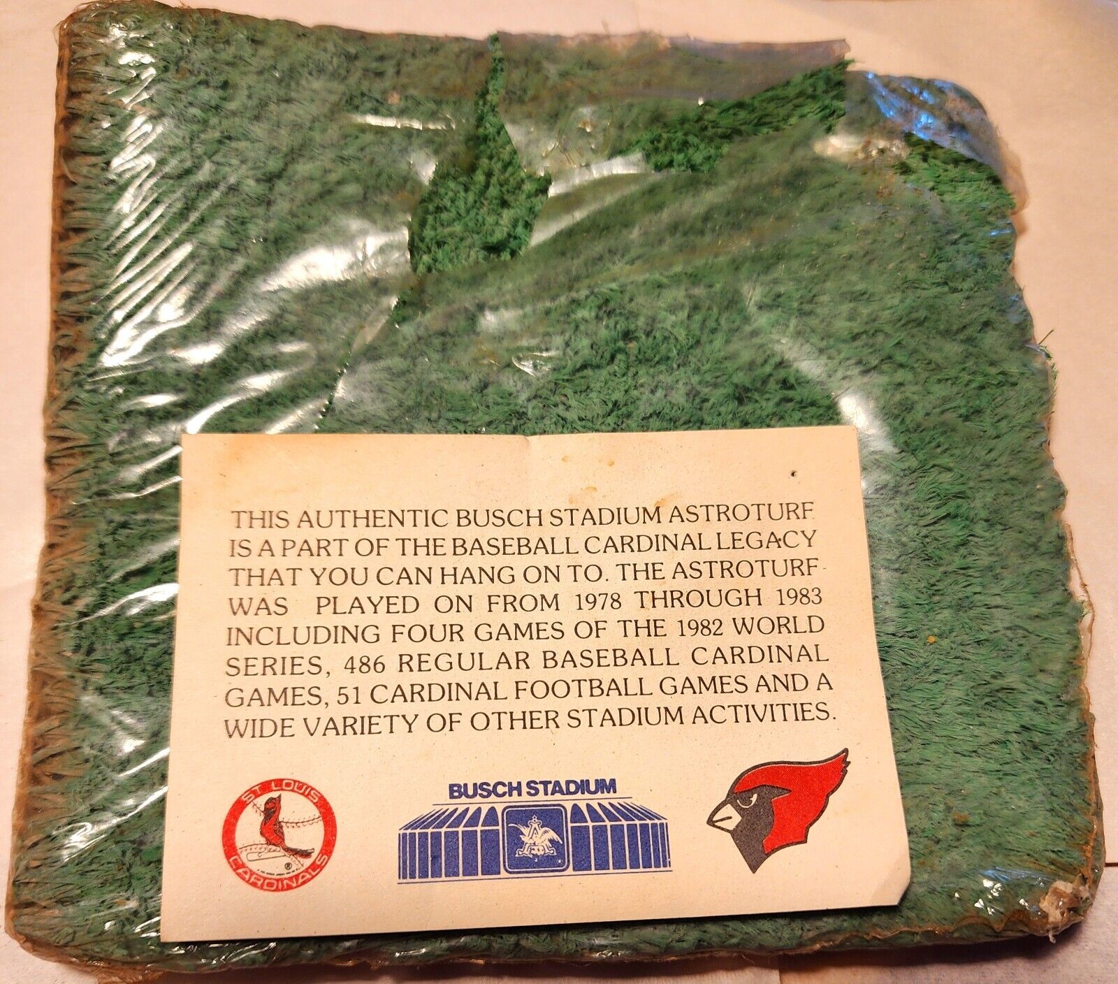 Authentic Busch Stadium Astroturf Played On From 1978 To 1983 By The Cardinals
