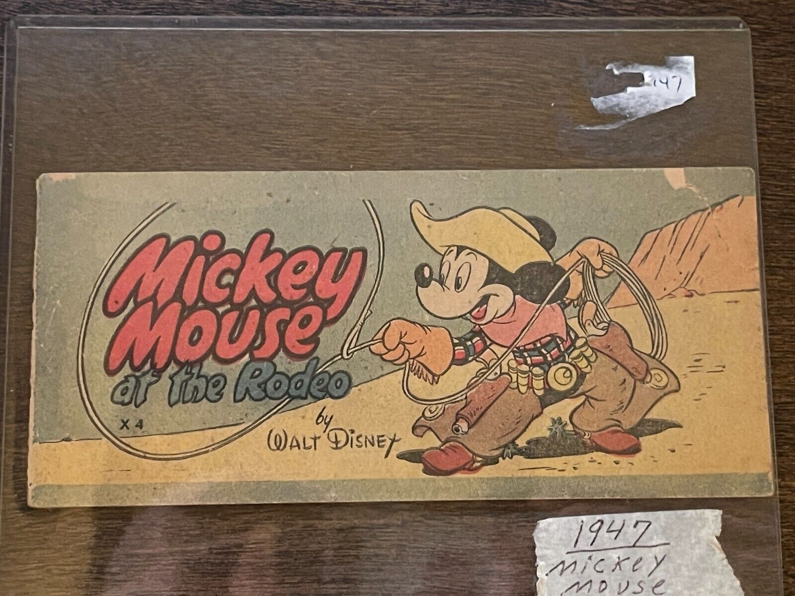 Micky Mouse at the Rodeo 1947 Mini Comic Walt Disney - Missing last few pages.