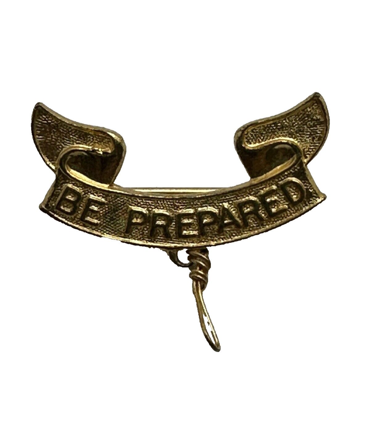 1911 BSA BOY SCOUTS OF AMERICA OA BE PREPARED GOLD RIBBON PINBACK CHAIN