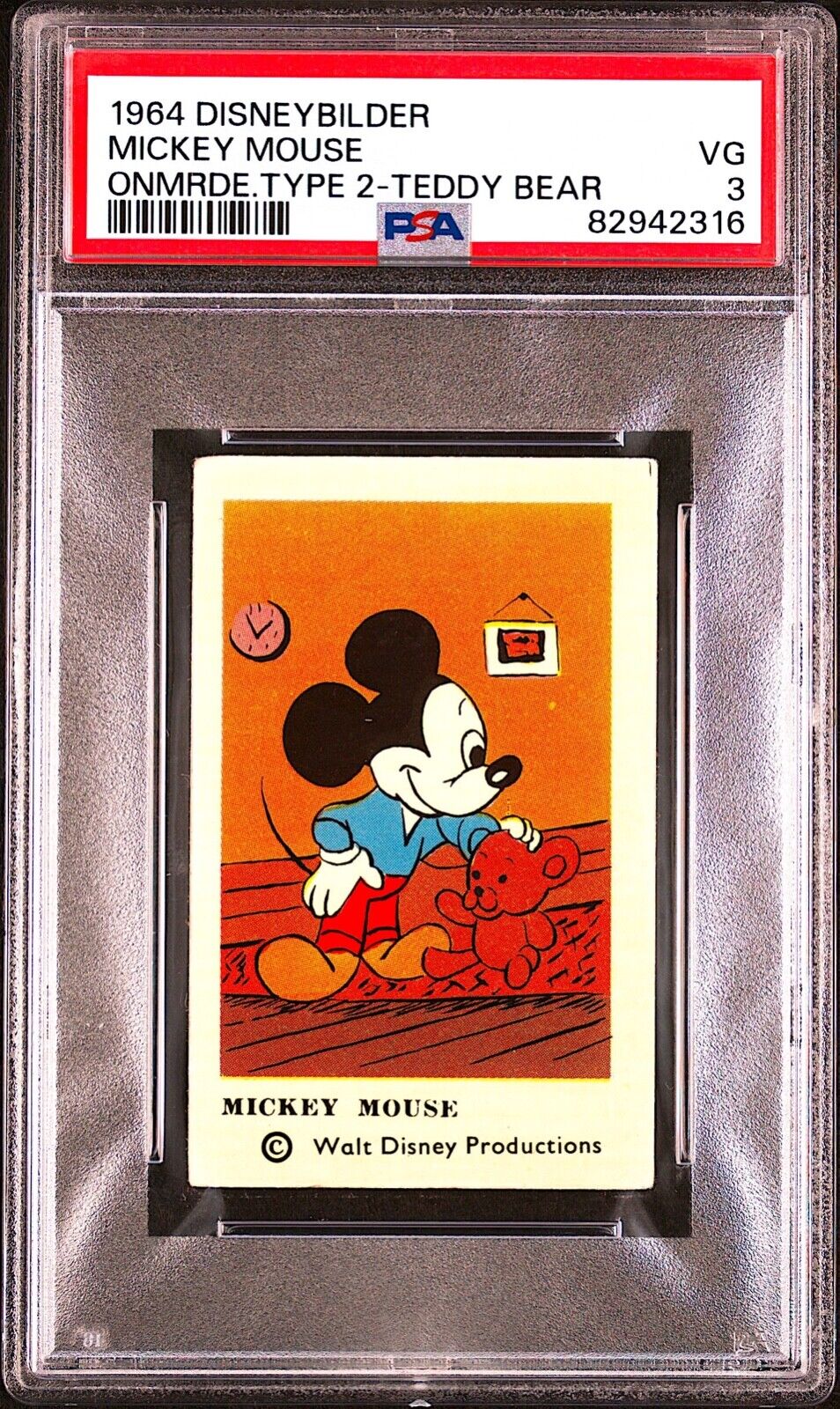 1964 DISNEYBILDER Mickey Mouse with Teddy Bear Type 2 **Vintage Disney**