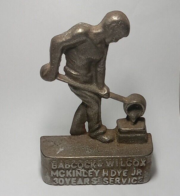 Vintage Cast Iron Foundry Worker Babcock & Wilcox