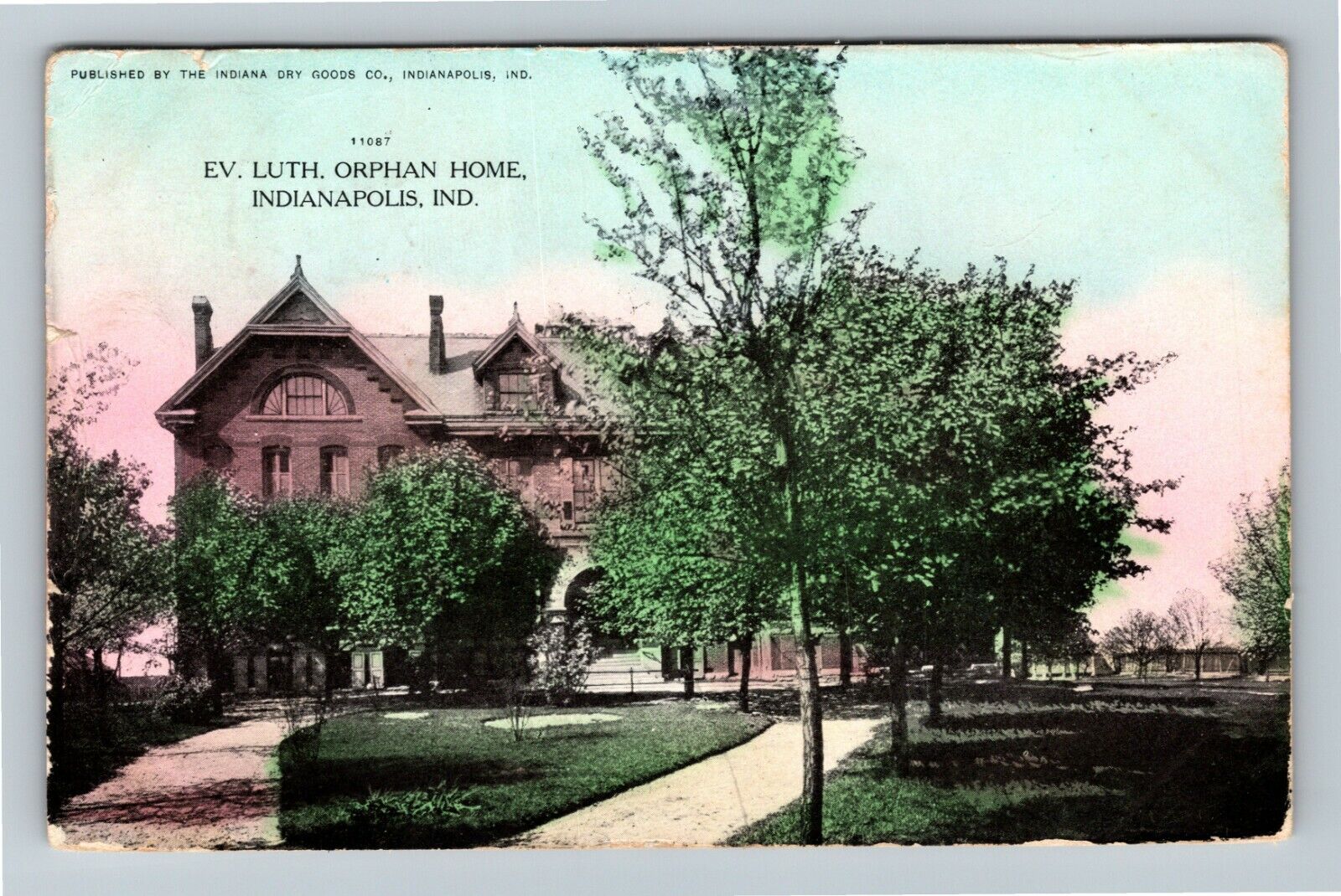 Indianapolis IN-Indiana, Evangelical Lutheran Orphanage Home, Vintage Postcard