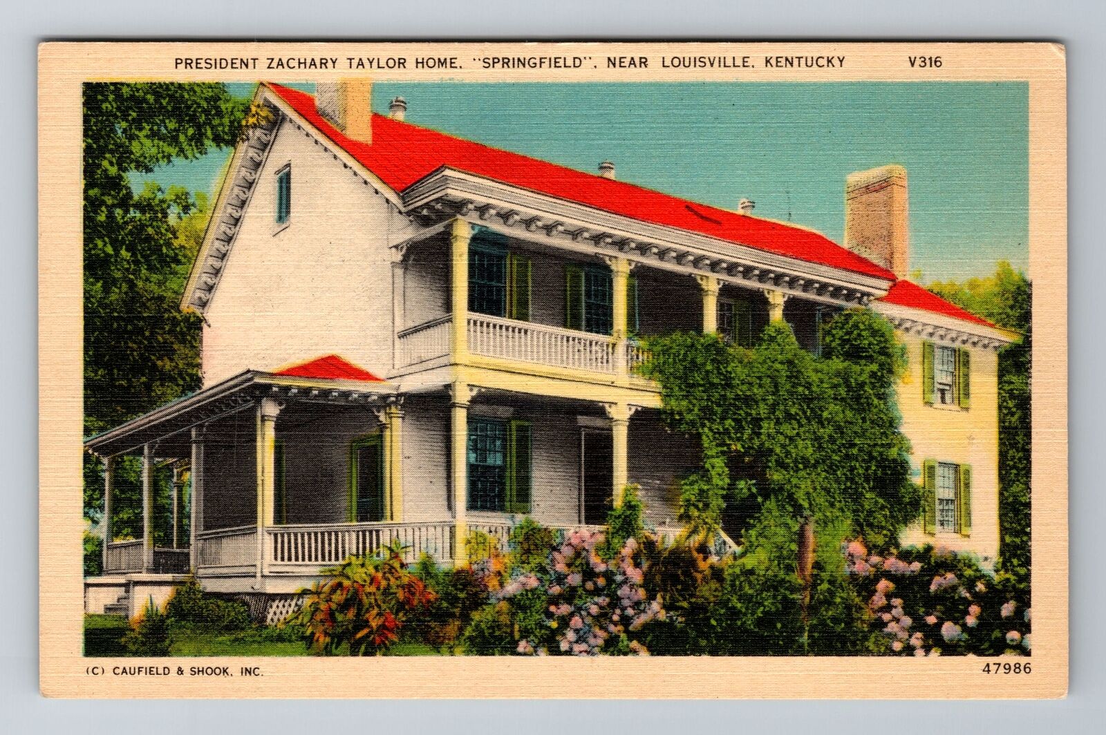 Louisville KY-Kentucky, President Zachary Taylor Home, Antique Vintage Postcard