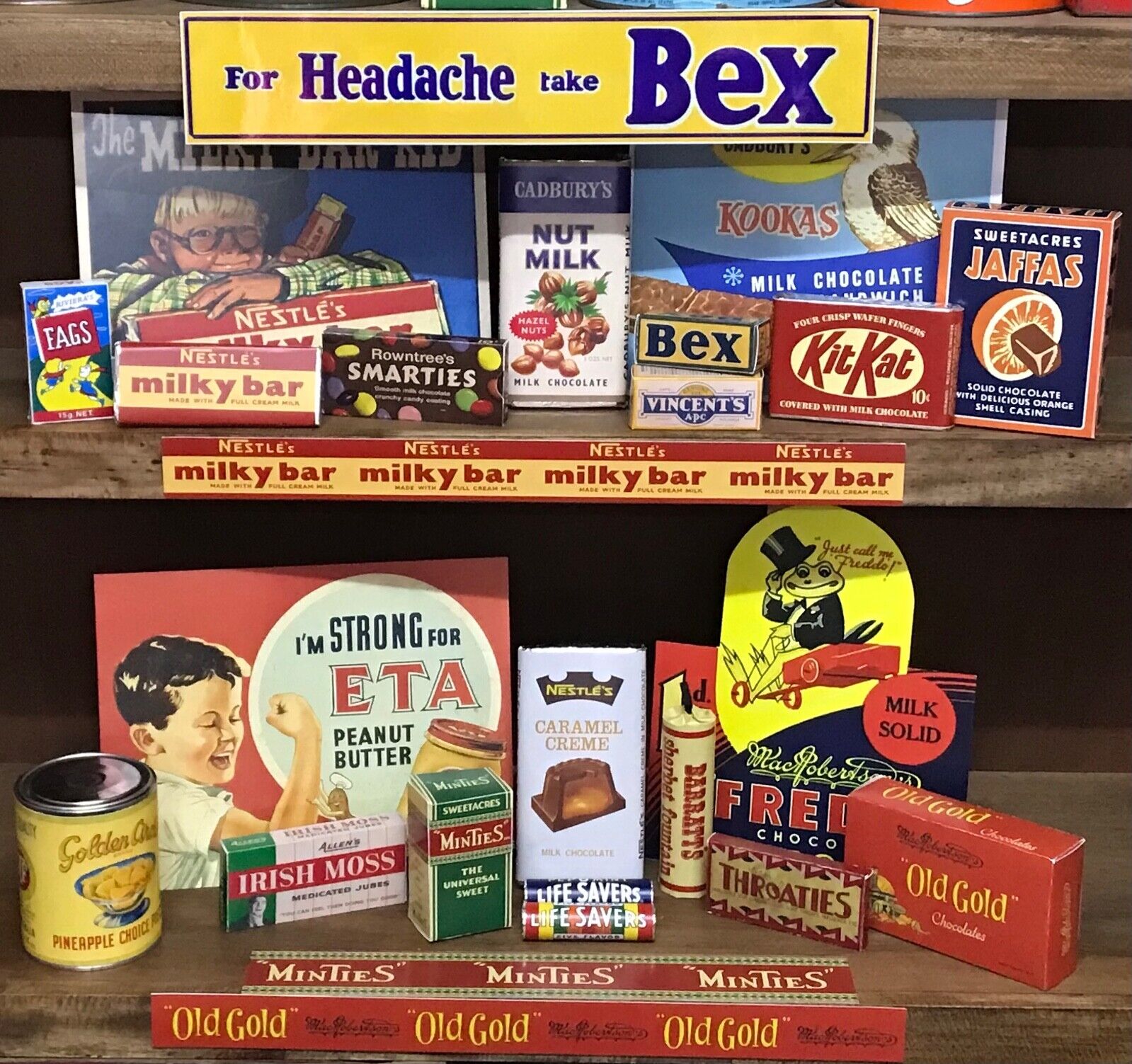 Vintage Milk Bar Old Shop Packaging & Signs Collection Bex Cadbury\'s Jaffas MORE