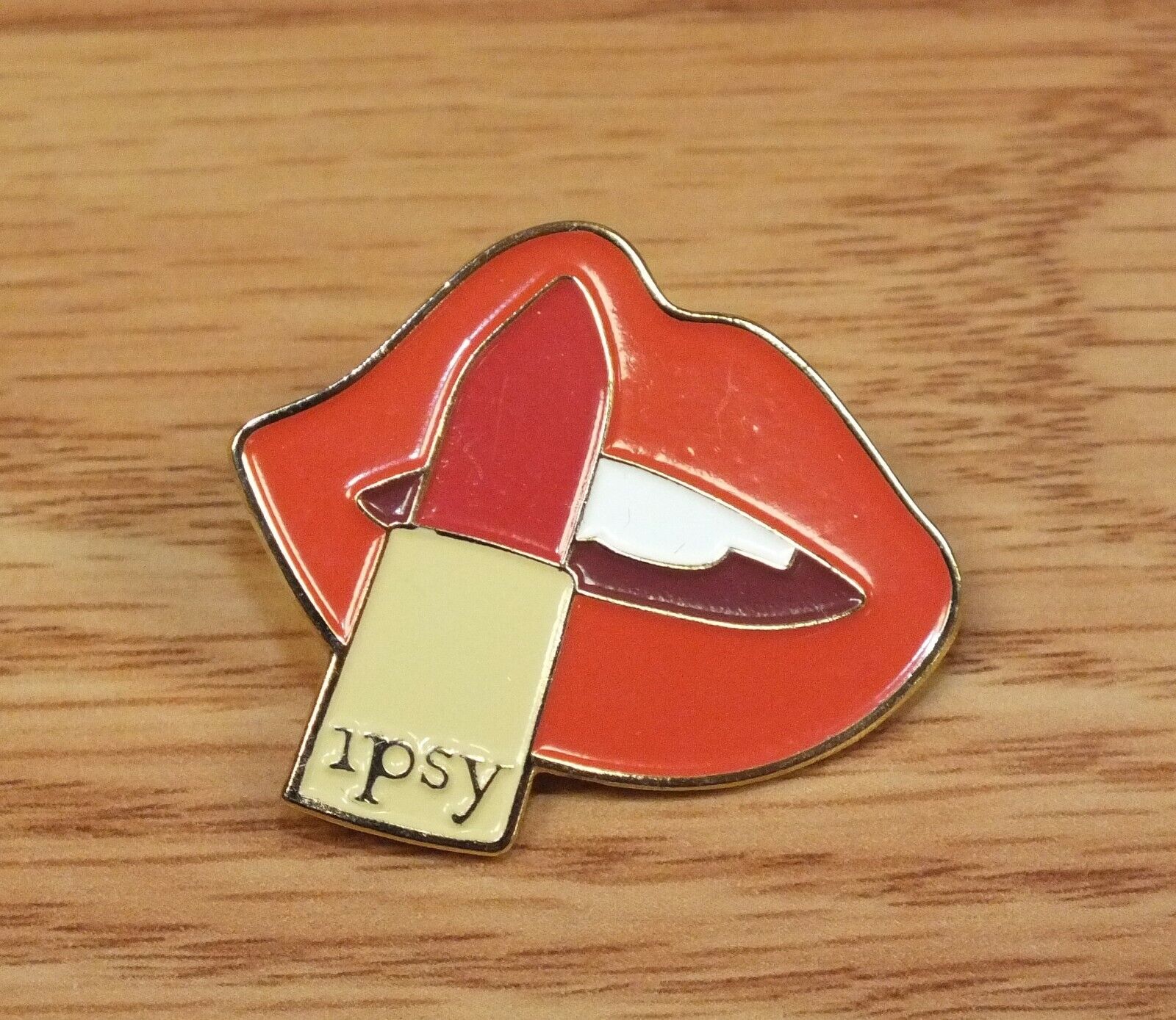 Small Red Lips & Ipsy Lipstick Collectible Women\'s Pin / Lapel **READ** 