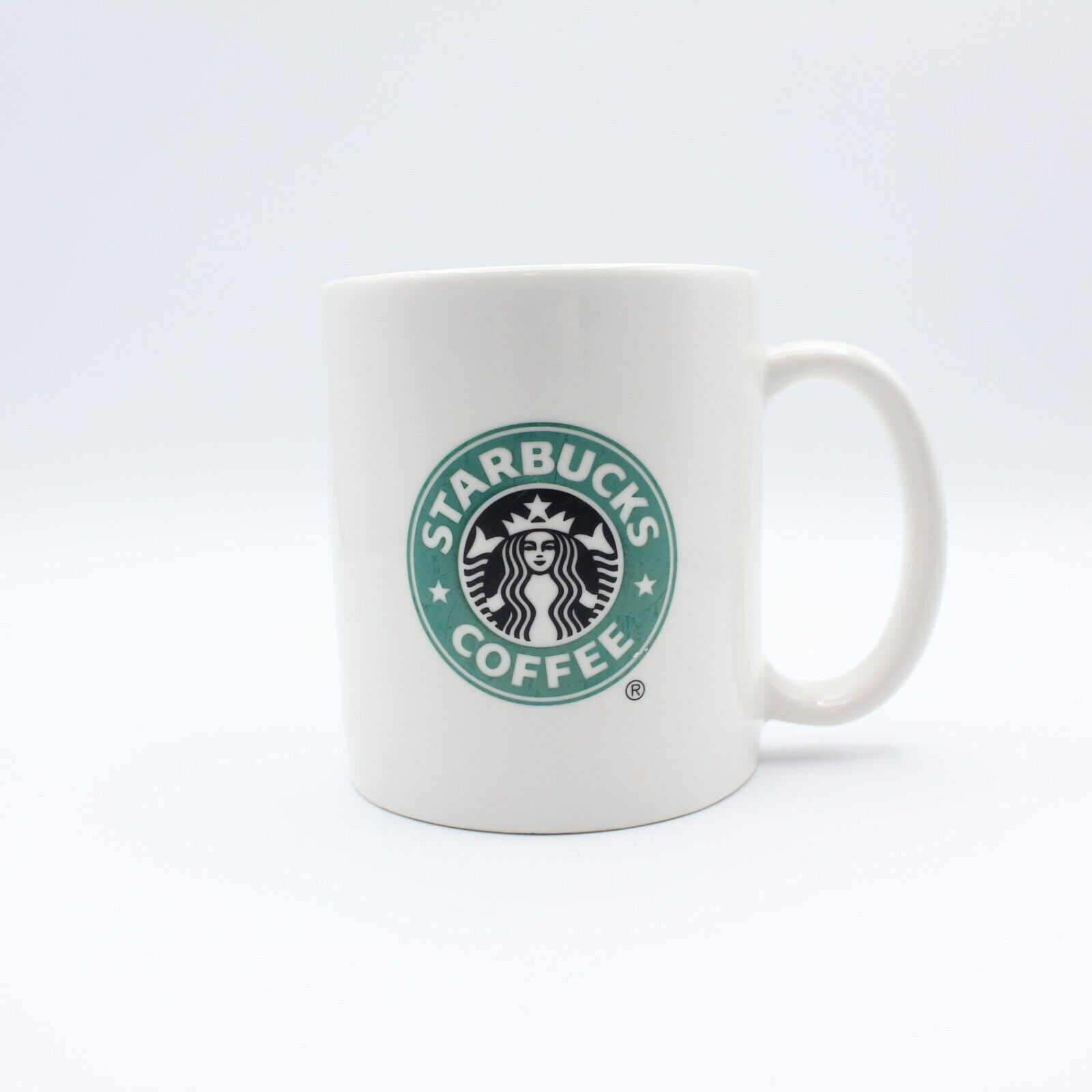 2004 Ceramic Starbucks Classic White Coffee Mug Green Siren Logo 12 oz Vintage