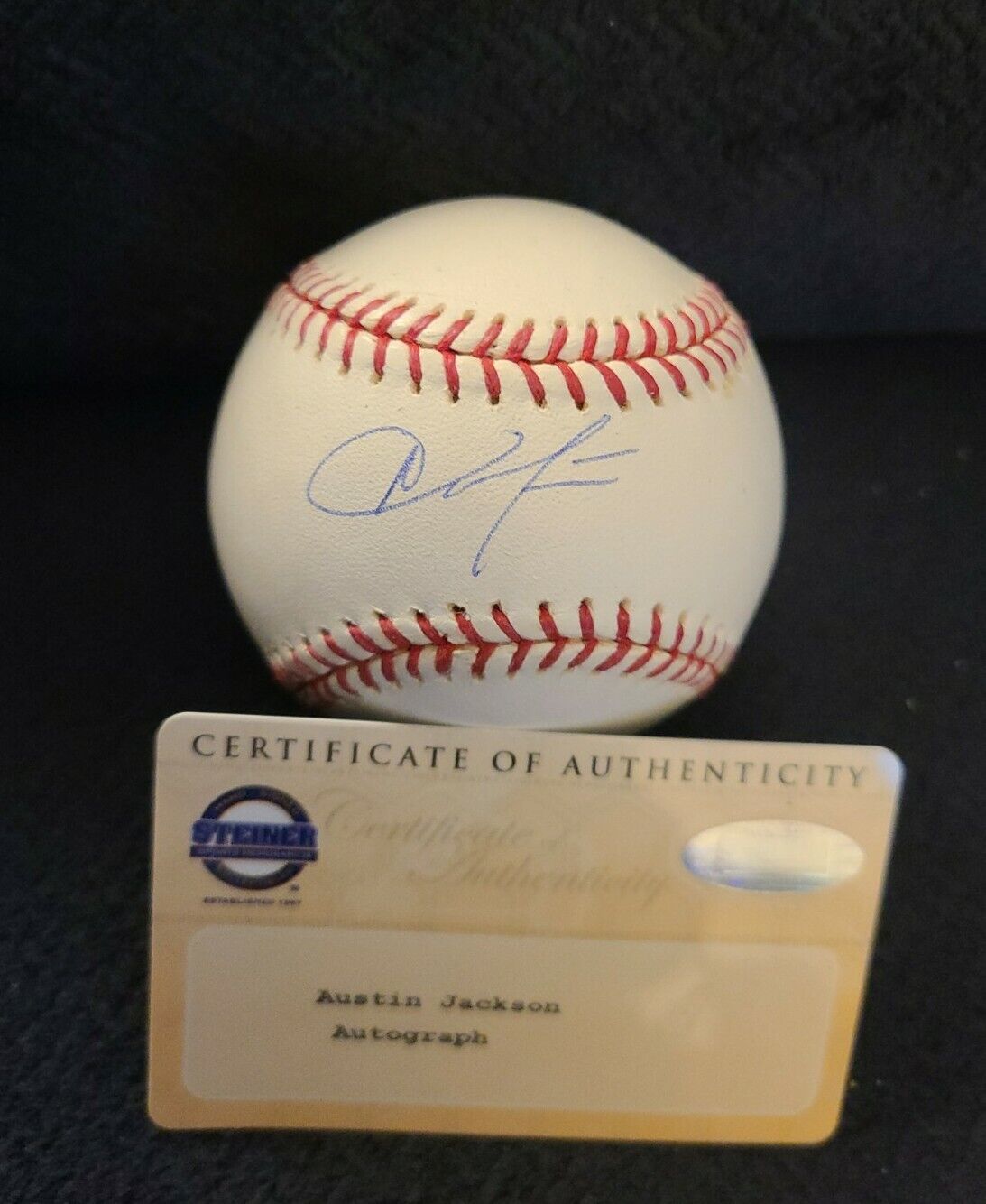 AUSTIN JACKSON SIGNED OFFICIAL ML BASEBALL DET TIGERS STEINER AUTHENTICATED WOW