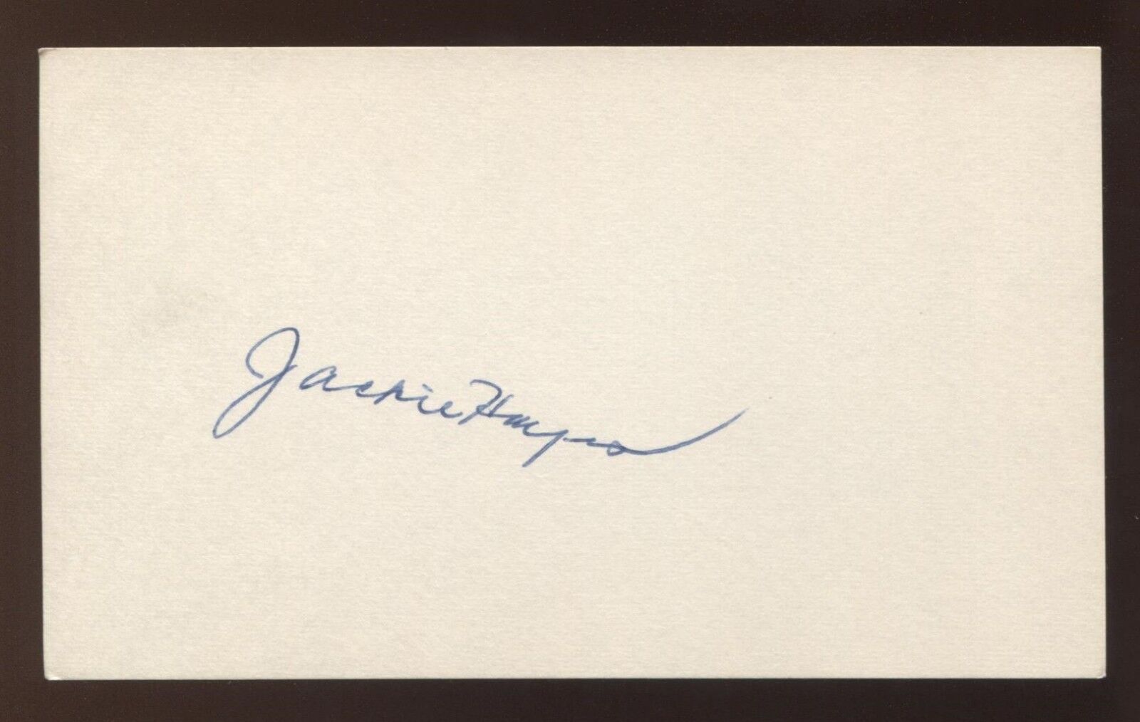 Jackie Hayes Signed 3x5 Index Card Autographed Vintage Baseball Signature