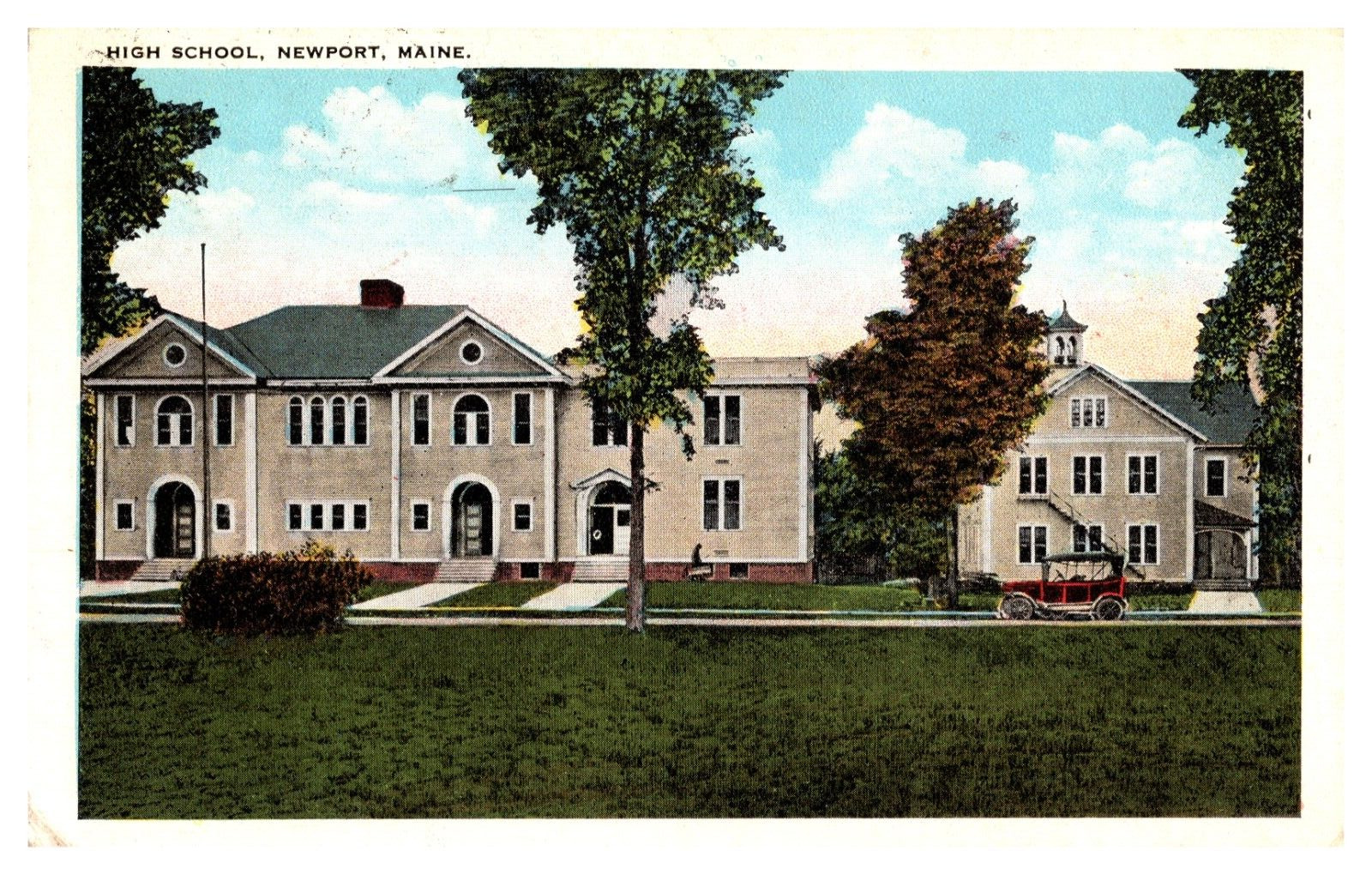 Newport Maine High School 1931 RPO Bangor Cancel -A55