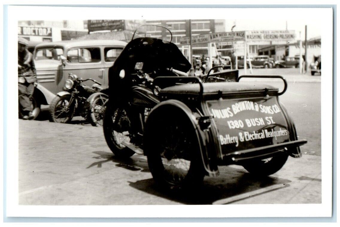 c1930's Indian Motorcycle Occupational #4 San Francisco CA RPPC Photo Postcard