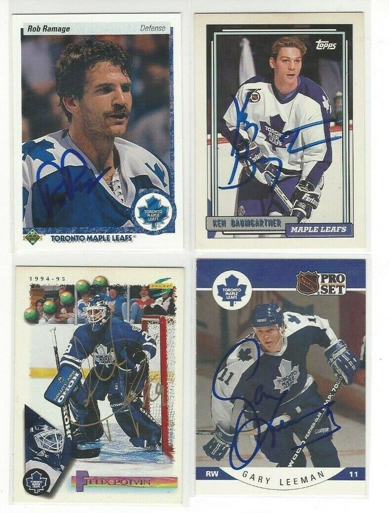 1992-93 Topps #217 Ken Baumgartner Signed Hockey Card Toronto Maple LEafs